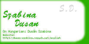 szabina dusan business card